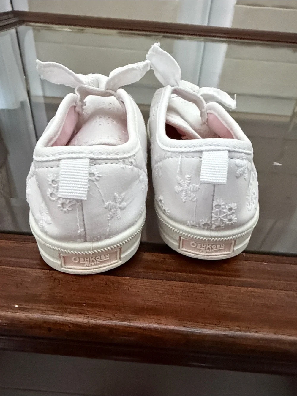 OshKosh B'gosh White Eyelet Bow Slip-On Girls Shoes